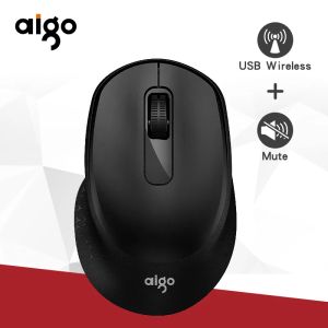 Mouse Aigo Wireless Game Mouse 2.4G Notebook Office USB Mute Batteria Mouse wireless per computer