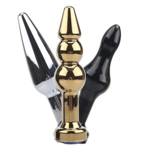 2019 New Arrivals Metal Anal Massager Butt Plug Sex Toys Colorful Jewelled Anal Dilator Masturbator Adult Mand for Wome1321197