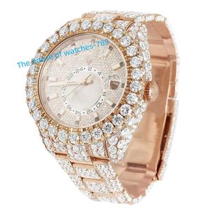 Men Luxury Iced Out VVS Moissanite Watch Men 14k 18k Gold Plated Automatic Mechanical Watch