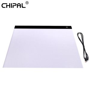 Tabletler Chipal A3 LED Çizim Tablet Elmas Boyama Yazma Masa Dijital İzleme Kopyalama Tahtası Seviye Dimmable Grafik Sanat Işık Pedi