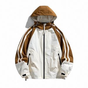 ueteey Windbreaker Windproof Men Jacket Waterproof Casual Hiking Outdoor 2023 New Cam Hooded Thin Oversize Street Male Coat 549P#