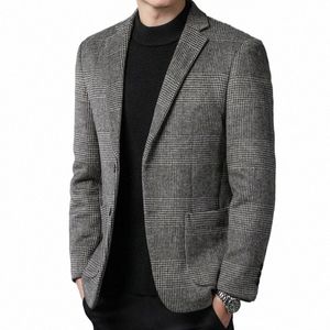 Hoppklass Wool Warm Men for Blezer 2022 Nya hösten Winter Men Smart Casual Classic Single Breasted Blazer Mujer Brand Clothes 22Zf#