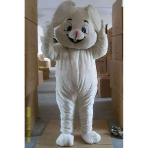 Trajes de mascote espuma bonito coelho branco dos desenhos animados de pelúcia natal fantasia vestido de halloween traje da mascote