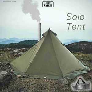 Tält och skyddsrum Fireproof Tipi -tält med skidåkning Lätt med en het tält cykelpyramid camping tp vattentät för 1 person24327
