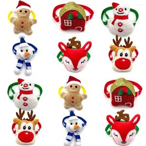 Odzież dla psów 50/100pcs Świąteczny produkt dla zwierząt domowych Małe psy Bowties Nectes Xmas Snowman Deer Cat Produkty pielęgnacji