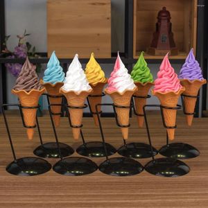 Decorative Flowers 7.7 Inches Simulation Ice Cream Model Realistic Artificial Cone Fake Food Dessert Shop Display Po Props Toy