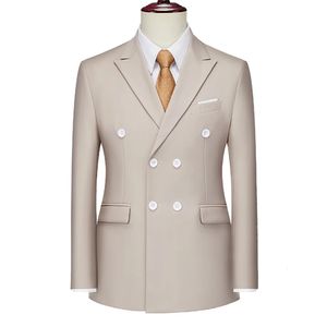 13 Färg Mens Double Breasted Jacket Fashionable Solid Color Mens Wedding Ball Dress Mens Business Casual Slim Fit Jacket 6xl 240327