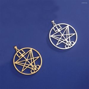 Urokami 5pcs/partia Demon Wisijan Symbol Pendanty biżuteria ze stali nierdzewnej DIY ręcznie robione mężczyźni Naszyjnik Kliny Blków Charm Akcesoria Hurtowe