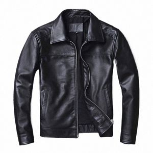 2023 Men's Leather Jacket Natural Men's Genuine Cowhide Jacket Spring and Autumn Casual Black Men's Clothing Asian size S-6XL a7E6#