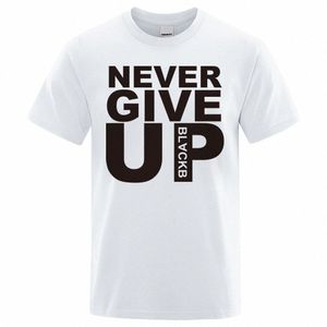 Non camminerai mai Ale Never Give Up T-shirt Uomo Donna Allentato oversize Manica corta Cott Top traspirante T-shirt casual 06wU #
