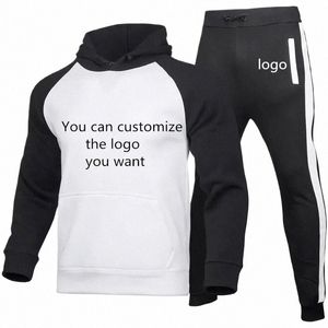 nuova felpa con cappuccio da uomo Primavera Autunno LOGO personalizzato T-shirt da uomo Colorblock giacche Raglan da uomo Cott di alta qualità Abbigliamento sportivo P71F #