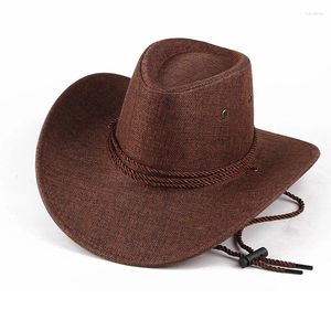 Berets 1pc Western Cowboy Hat for Women Men Outdoor Travel Leisure Sunshade Large Brim Beach Sun Knight