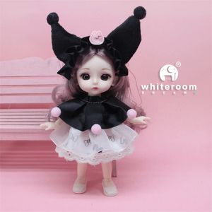 Mini bebek 112 bjd bebek küçük cadı kıyafetleri 16 cm çocuklar için çocuk oyuncak bebekler doğum günü Gif diy hayvan oyuncakları aksesuarları 240313