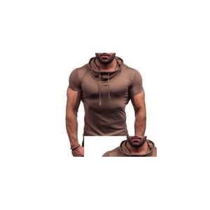 Men'S T-Shirts Mens Sport Wear Summer Solid Color Short Sleeve Heap Collar With Button Plover Drop Delivery Apparel Clothing Tees Polo Dhz2S