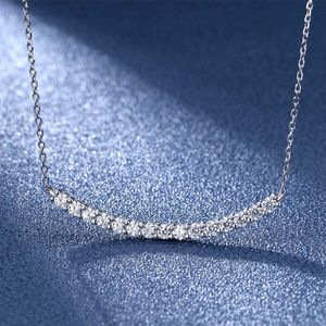1: 1 High End Womens Designer Halsband Morssonite Sterling Silver S925 Smile Tiffancy Necklace Simple Womens Diamond Pendant With Tiffin Original Logo
