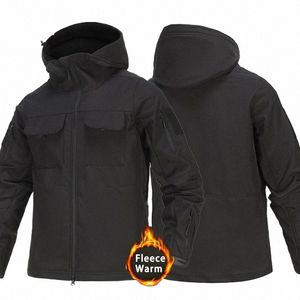 군용 방수 재킷 남성 야외 상어 피부 소프트 쉘화물 코트 군대 멀티 포켓 마모 후드 전술 재킷 H6I5#