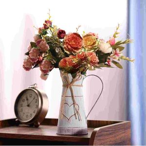 Vase Plant Pot Iron Heart Shape Pattern Holder Flower Metal Vase家庭用装飾飾りの装飾