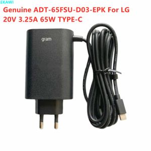 Adapter Genuine 20V 3.25A 65W TYPEC ADT65FSUD03EPK AC Adapter Power Supply For LG 14Z90P 17Z90P ADT65DSUD032 Laptop Power Charger