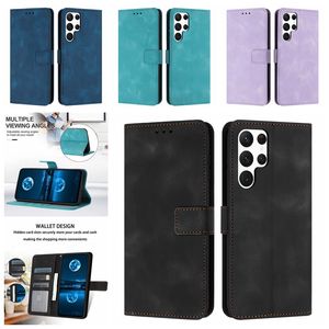 Custodie per Samsung S24 Ultra S23 FE Plus S22 A15 A35 A55 A05S A34 A54 A14 Moda retrò Tinta unita Portafoglio in pelle PU Porta carte di credito Porta carte di credito Flip Cover Custodia per telefono con cinturino