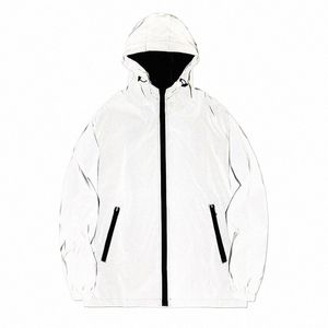 men Women Spring Autumn Reflective Jacket Hooded Windbreaker Varsity Sportswear Waterproof Quality Coats 2023 For Boy Girls u1vY#