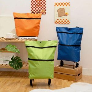 Storage Bags Reusable Shopping Bag Portable Cart Foldable With Wheels For Heavy Duty Use Versatile Trolley Travel