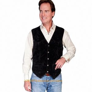 gilet da uomo in pelle scamosciata giacca gilet steampunk party nero / marrone / grigio / S-XXXL z6tu #