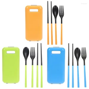 Spoons Outdoor Camping 3 In 1 Folding Tableware Environmental Abs Material Cutlery Set Chopsticks Spoon Fork Hiking Travel Port