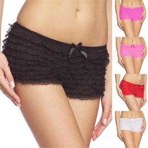 Kadın Külotu Kadın Örgü Düzenli Dantel Arsız Boyshort Dance Bloomers ganimet Şort Burlesque Retro Fırfırlı Pettipantlar Hediyeler