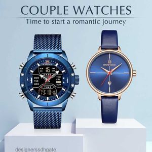 Paaruhren NAVIFORCE Top-Marke Edelstahl Quarz-Armbanduhr für Männer und Frauen Mode Lässige Uhr Geschenke Set zum Verkauf