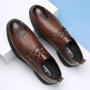 Повседневная обувь Деловая кожаная деловая простая мужская обувь на плоской подошве в британском стиле, обувь для отдыха, прогулок, вождения, удобные оксфорды