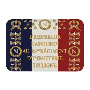 Mattor Custom Napoleon French 85th Regimental Flag Doormat Entrance Kitchen Bath Floor Door Mat France Fleur de Lis Garden Carpet Rug