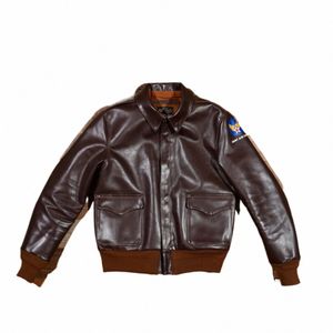 Reproduktionen von RealMcCoy's S27622 Ctract No. A2 Flight Suit Jacket Tea Core Horse Leather Coat American Retro 37k3#