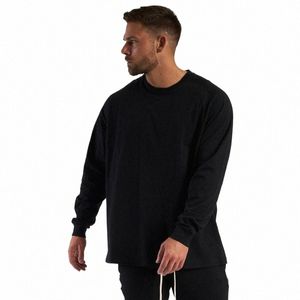 Maglietta oversize da uomo Abbigliamento da palestra Abbigliamento sportivo Hip Hop Allentato Autunno Fitn Lg Manica T-shirt Bodybuilding Maglietta y1G8 #