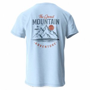 Herren-Wander-Outdoor-T-Shirt mit doppelt bedrucktem Design, Cott-T-Shirts für Männer und Frauen, Sportbekleidung W2wv #