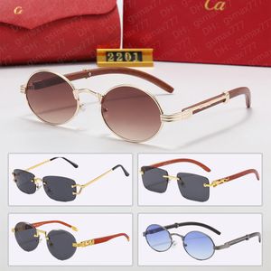 Designer Cart Marke Sonnenbrillen für Damen Herren Sonnenbrillen Outdoor Shades Luxus Metall Rahmenlose Brillen Carteras 0464s Lady Strandurlaub Reisen