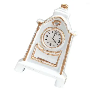 Table Clocks White Decorations House Retro Style Pendulum Clock Mini Vintage Miniature Desk