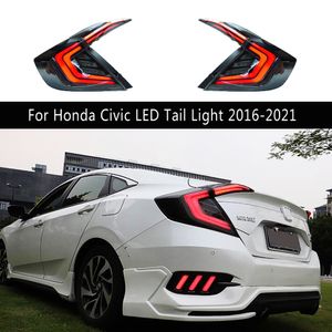 Biltillbehör Streamer Turn Signal Brake Reverse Parking Light Light för Honda Civic LED TAIL LIGHT ANMÄRKNING 16-21 BALAPTILLMONTERING