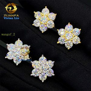 عالي الجودة 18K الذهب مطلي 925 الجنيه الفضي الجنيه الفضة المجوهرات الفاخرة اللامعة VVS Moissanite الماس المجوهرات مجوهر