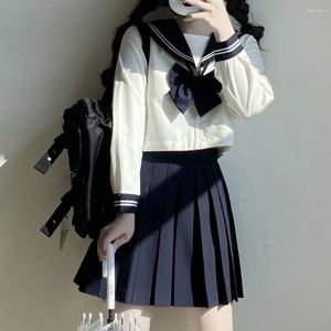 衣類セット女性ネイビー2ラインベーシックJKユニフォームスーツ弓長日学校船乗り秋の生徒cos