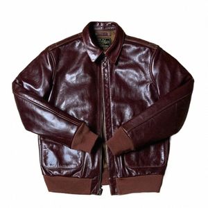 free ship.Classic Bomber A-2 genuine leather jacket.Mens luxury thick leather coat.quality Burdy leather A2 jackets s8xV#