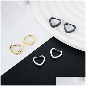 Orecchini con ciondolo per donna uomo punk nero geometrico in acciaio inossidabile stud moda gioielli piercing all'orecchio Mtiple mini triangolo goccia Delive Otwoe