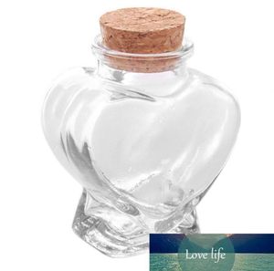 Whole 1pc Mini Clear Cork Stopper Heart Glass Bottles Jewelry Beads Display Vials Jars Containers Small Wishing Bottles EJ120226Z9436002