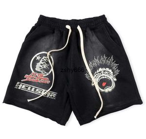 Hell Star Shorts Herren Shorts Sommer Hellstar Classic Flame Letter Print Männer Frauen Kurze Streetwear Frottee Freizeithose S0DA