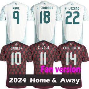 2024 Mexiko Soccer Jerseys Mexico O.Pineda Chicharito Lozano Uniform R. Jimenez E. Alvarez National Team Football Shirt Fans Version Högkvalitativ thailändsk version Jersey