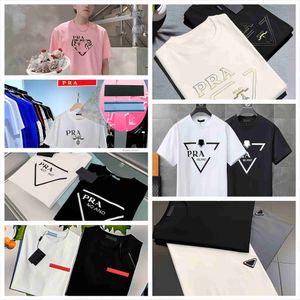Summer Mens Designer PRA T shirt Casual Man Womens Loose Tees With Letters Print Short Sleeves Top Sell Luxury Men Loose edition T Shirt Size S-XXXXXL military uniforms
