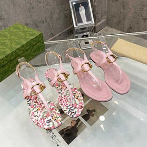 Flache Sandalen mit Strass-Nadelspitze, Spitze, dekoratives Knöchelband, Luxus-Designer-Kleiderschuh, modische Fabrikqualität, lässige Damen-Strandschuhe mit Aufdruck, Flip-Flop