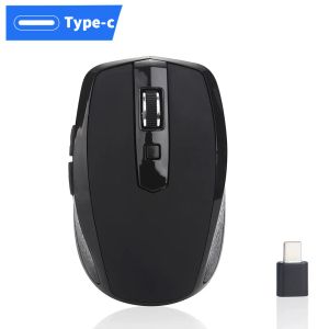 Möss Musspel 2.4 GHz trådlös mus typ C -mottagare -spel för PC Laptop Desktop Computer 1600DPI Office Optical Mouse Game Mice