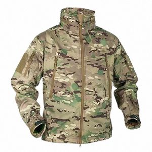 vinter militär fleece jacka män mjuk skal taktisk vattentät armé kamoue kappa airsoft kläder multicam vindbrytare m7bw#