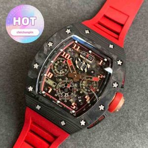 Uhr Datum Luxus Herren Mechanik Uhren Armbanduhr Multifunktionale Timing Carbon Faser Uhr Automatische Mechanische Wasserdichte Weinfass m