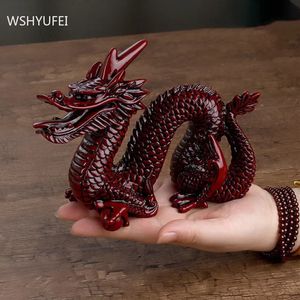 Chinese Zodiac Dragon Resin Ornament Lucky Living Room Decoration Birthday Gift Fengshui Decorative Figurines Home Decor Crafts 240325